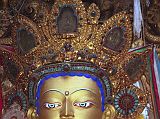 Tibet Lhasa 02 09 Jokhang Inside Maitreya Close Up Here is a close-up photo of the large seated statue of Maitreya, the Future Buddha, from Jokhang Temples inner sanctum. Although theres no photography allowed, heres a photo from my 1993 trip.
